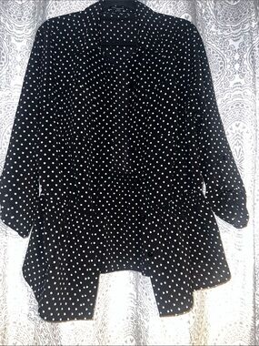 Notations Black and White Polka Dot Button-Down Shirt